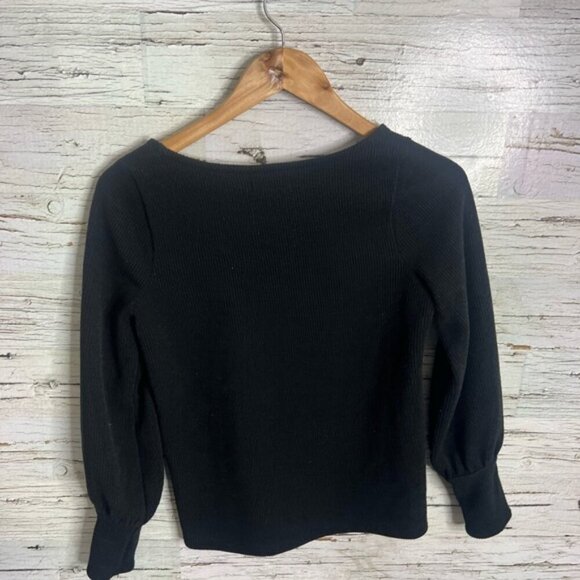 Madewell Ottoman Rib Square Neck Top black size xs - Picture 7 of 8